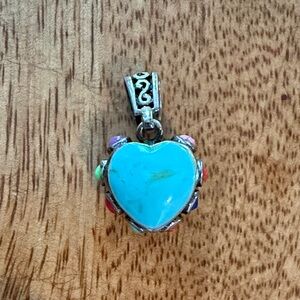 Vintage Mexican silver puffy heart pendant